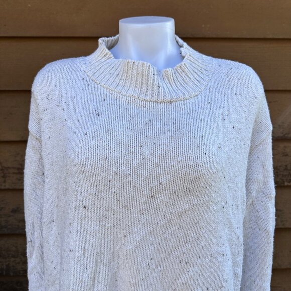 Vintage Off-White Mock Neck Sweater Womens 3X Cotton Blend Knit Made In USA Rust - Picture 5 of 9